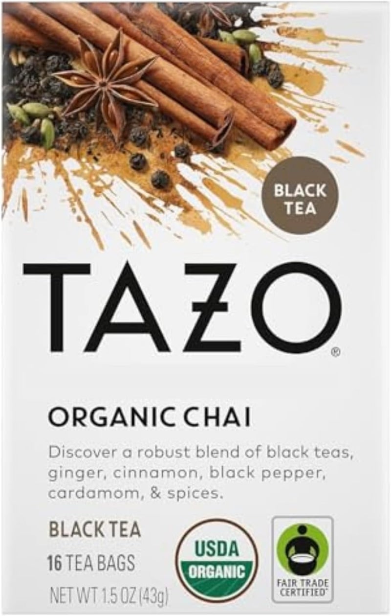 TAZO Organic Chai Black Tea Bags - 16 Count - Image 1